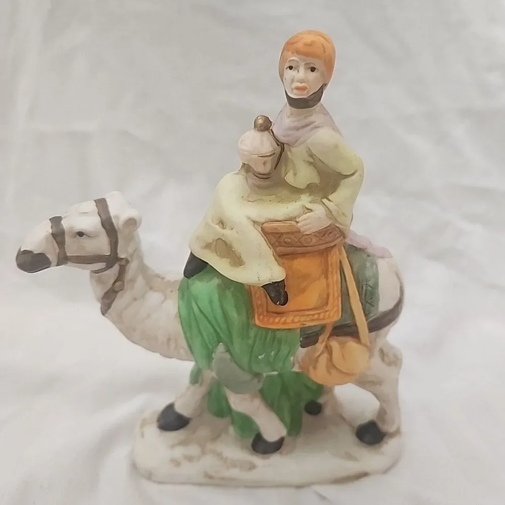 Vintage Christmas Around the World Three Wisemen Nativity Figurines on Camels
